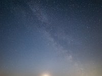 Mondfinsternis Juli 2018 Der verfinsterte Mond ist hier überbelichtet, so dass die Sommermilchstraße sichtbar wird.