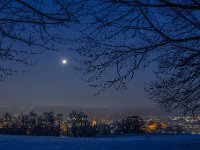 Mondfinsternis Januar 2019 Partielle Phase - Blick vom Lindenberg in die Innenstadt mit Krönchen und oberem Schloss.